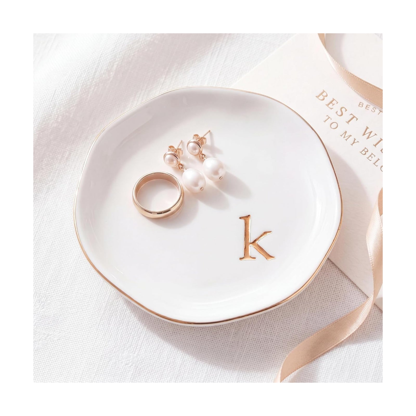 Ceramic Jewelry Tray / K / White