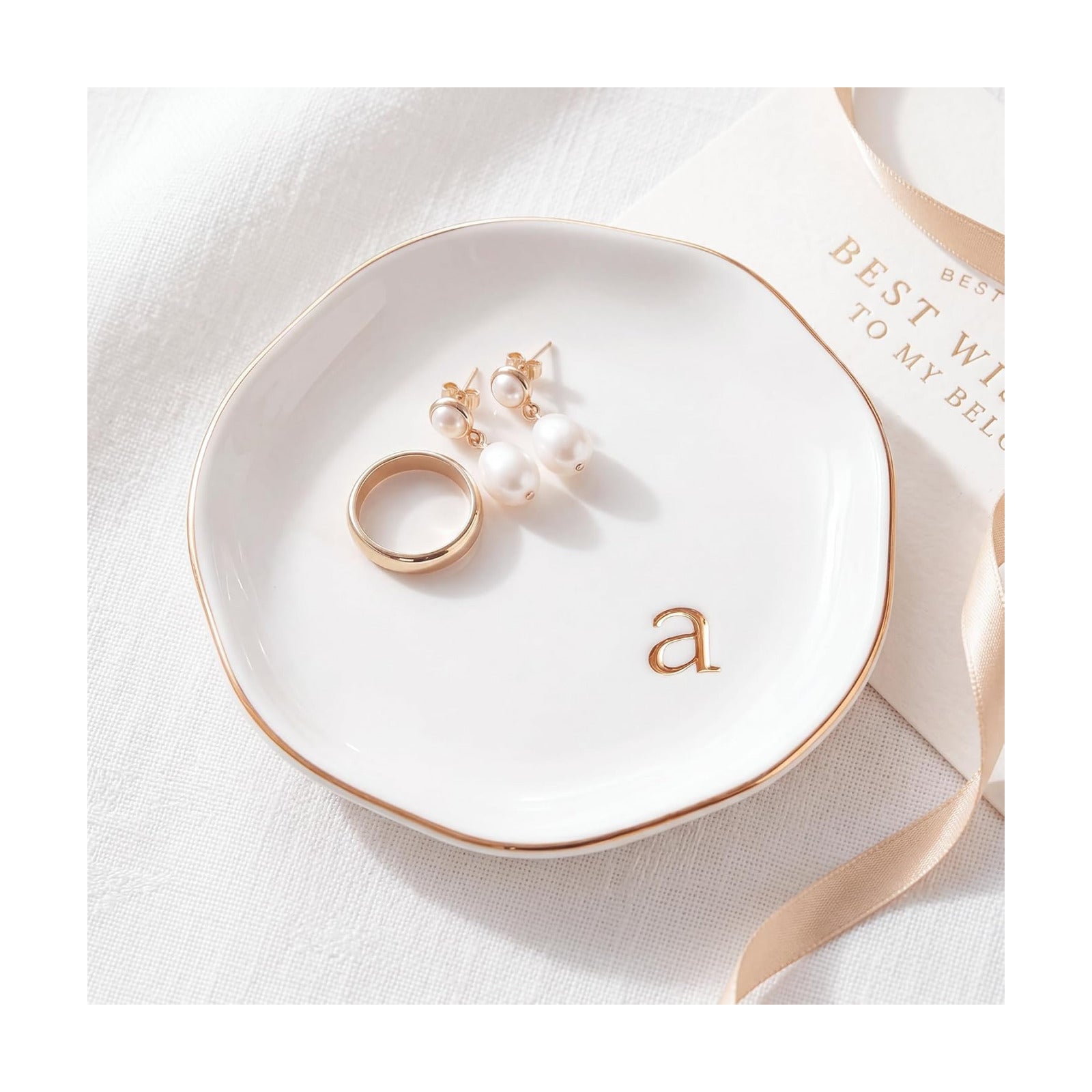 Ceramic Jewelry Tray / A / White