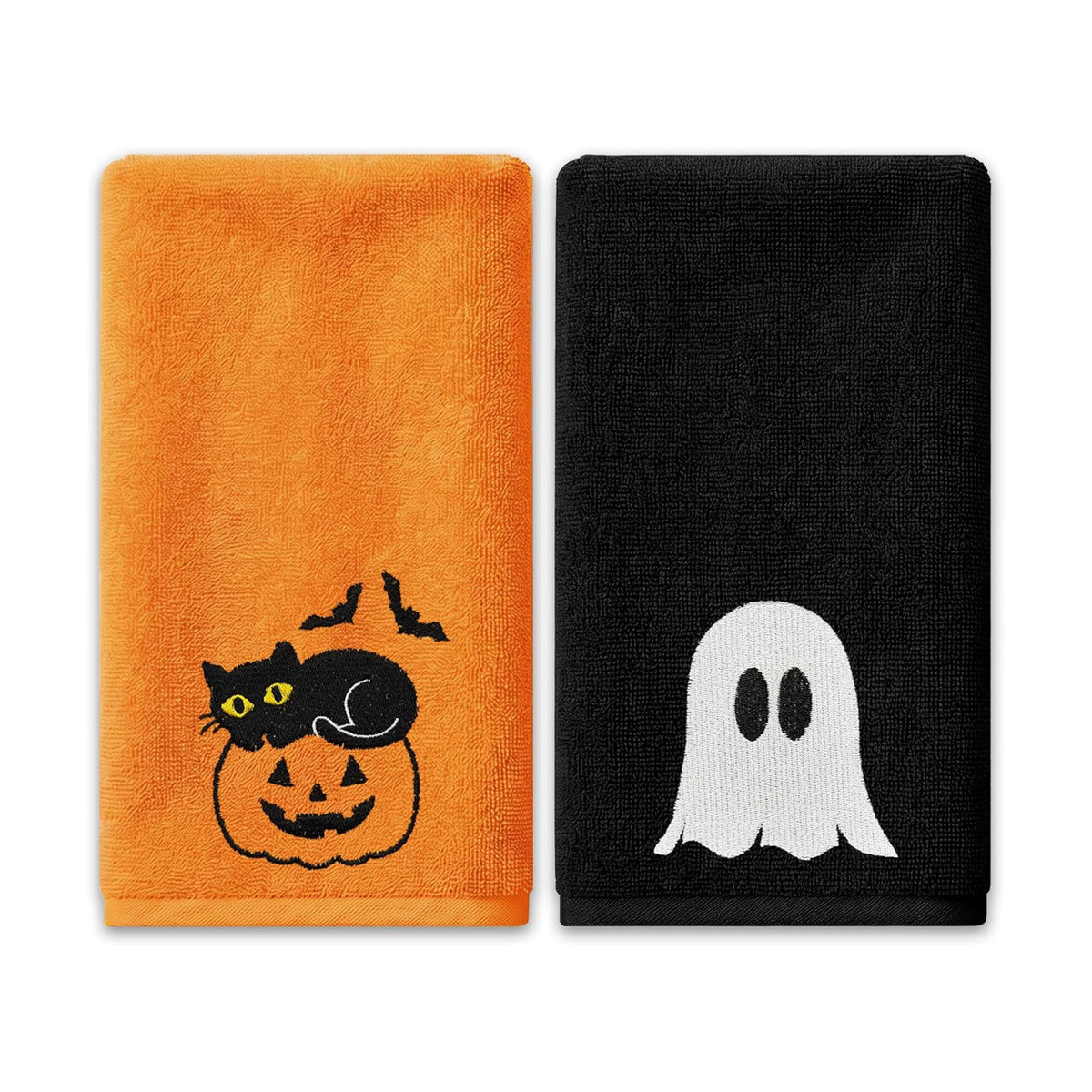 Hexagram Halloween Hand Towels, Embroidered Towel, Halloween Bathroom Decor