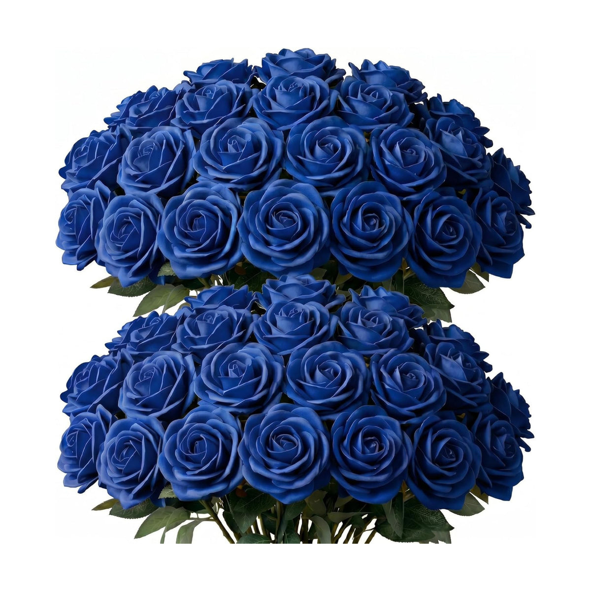 60 Pcs Blue Velvet Artificial Roses Flowers Real Looking Silk Faux Roses Bulk Long Stems for Wedding Centerpieces,DIY Floral Arrangements,Home Decor,Anniversary,Valentine's Day