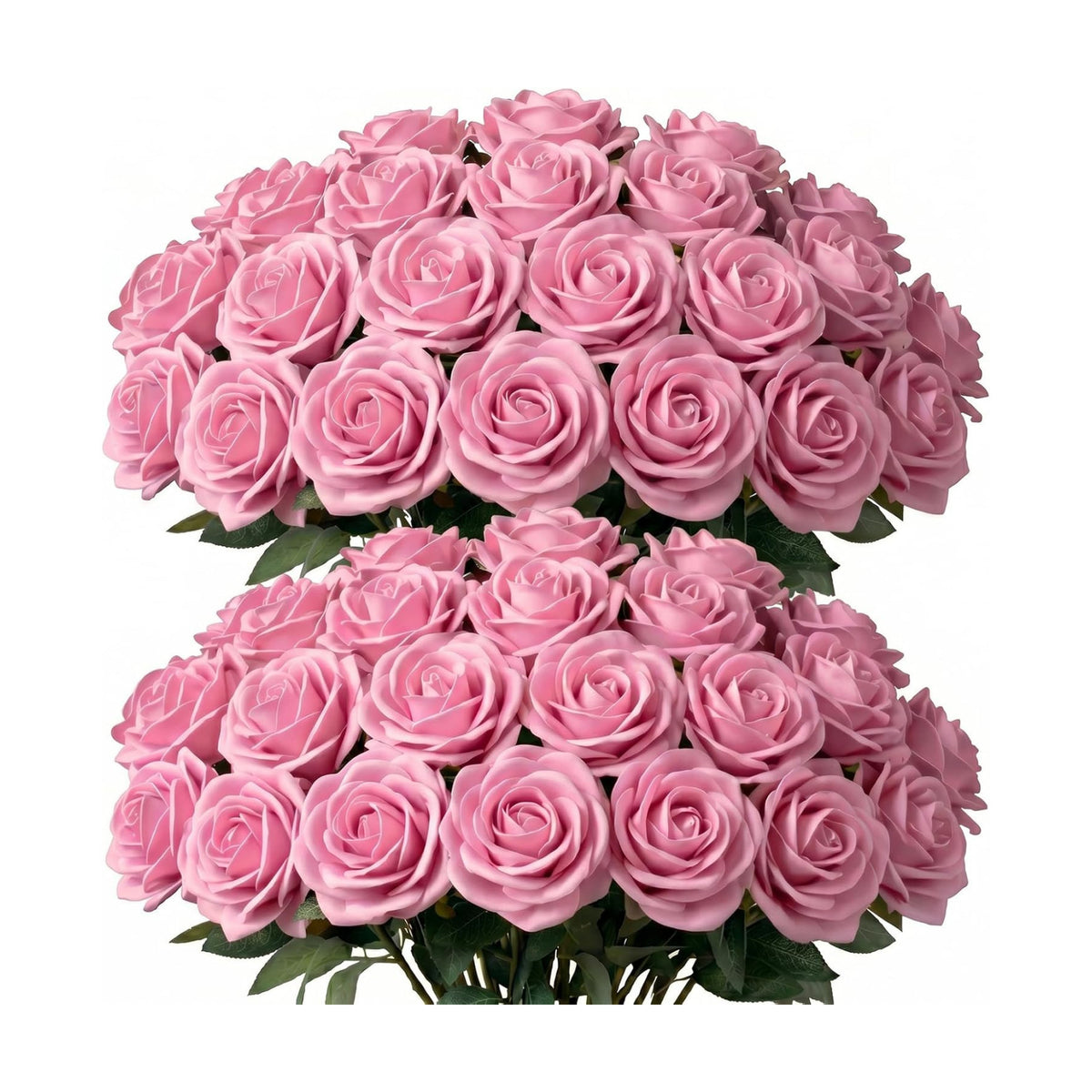 60 Pcs Pink Velvet Artificial Roses Flowers Real Looking Silk Faux Roses Bulk Long Stems for Wedding Centerpieces,DIY Floral Arrangements,Home Decor,Anniversary,Valentine's Day
