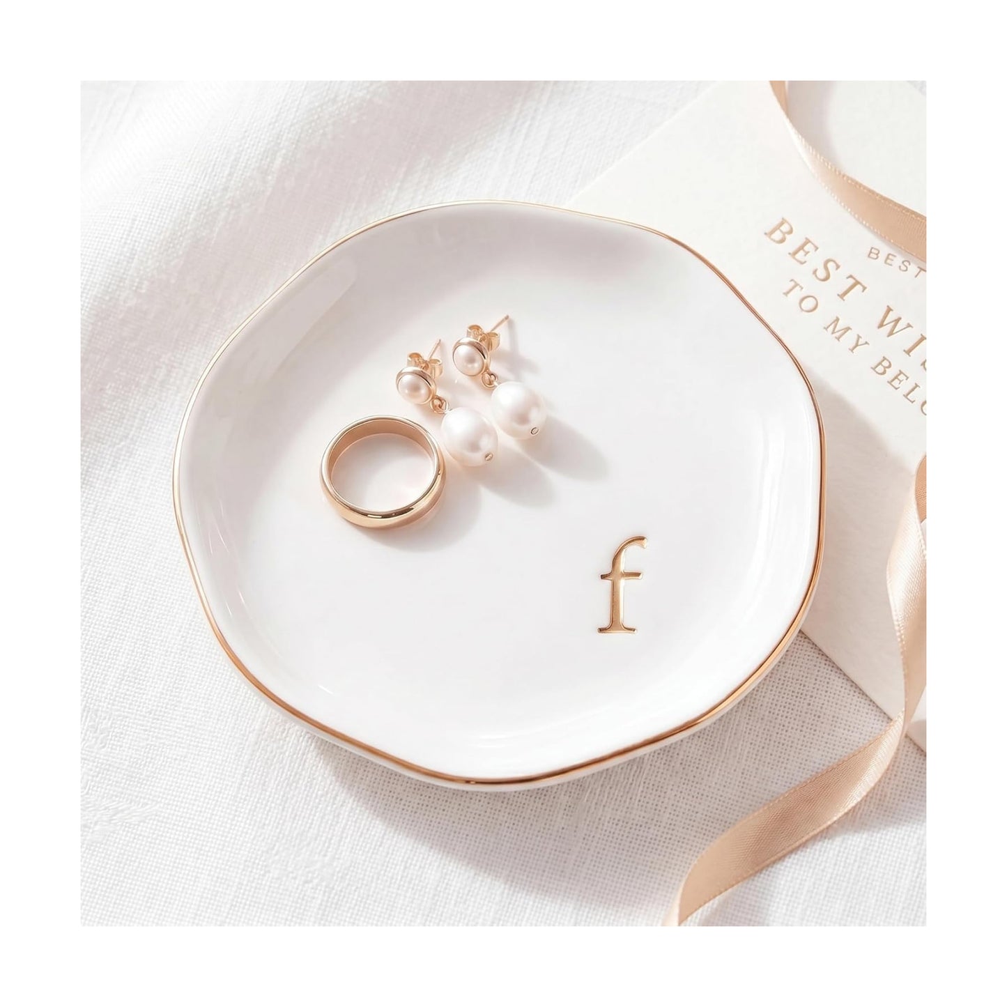 Ceramic Jewelry Tray / F / White