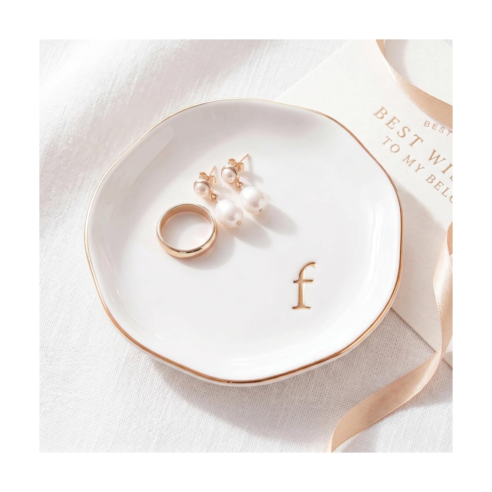 Ceramic Jewelry Tray / F / White