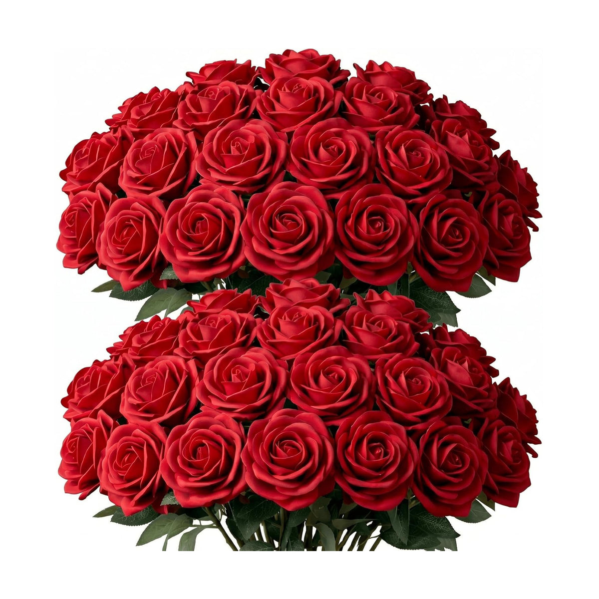 60 Pcs Red Velvet Artificial Roses Flowers Real Looking Silk Faux Roses Bulk Long Stems for Wedding Centerpieces,DIY Floral Arrangements,Home Decor,Anniversary,Valentine's Day