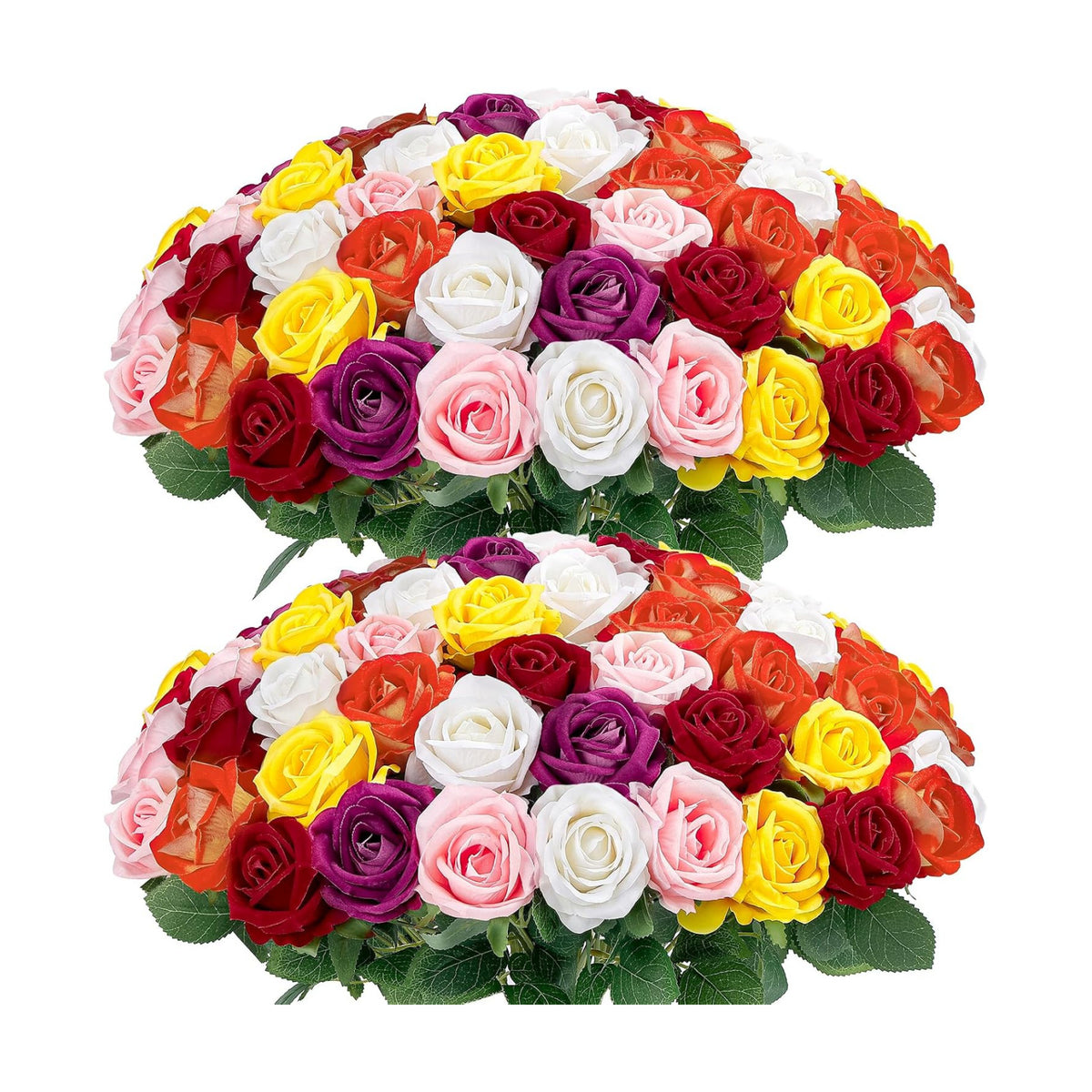 Auihiay 60PCS Artificial Roses, Mix Color Tinted Roses