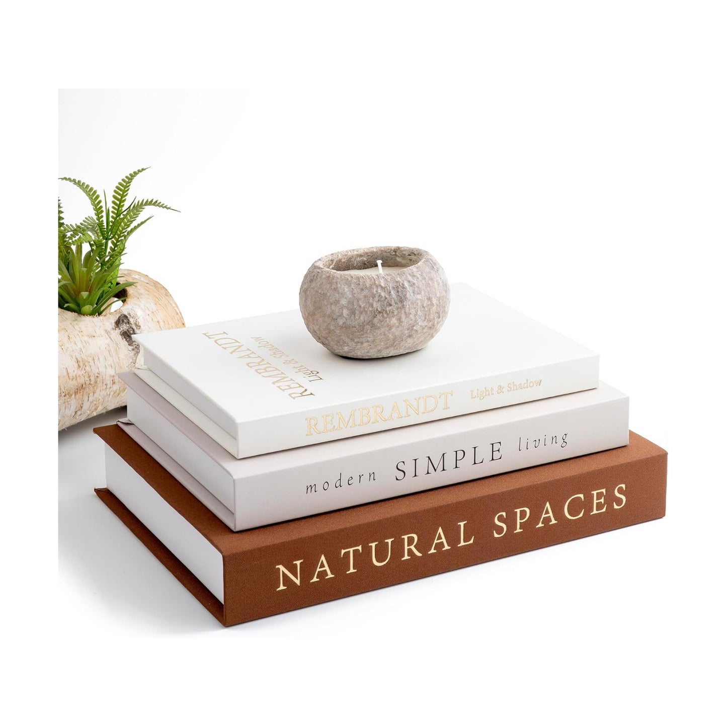 Faux Book Set for Living / Beige-brown