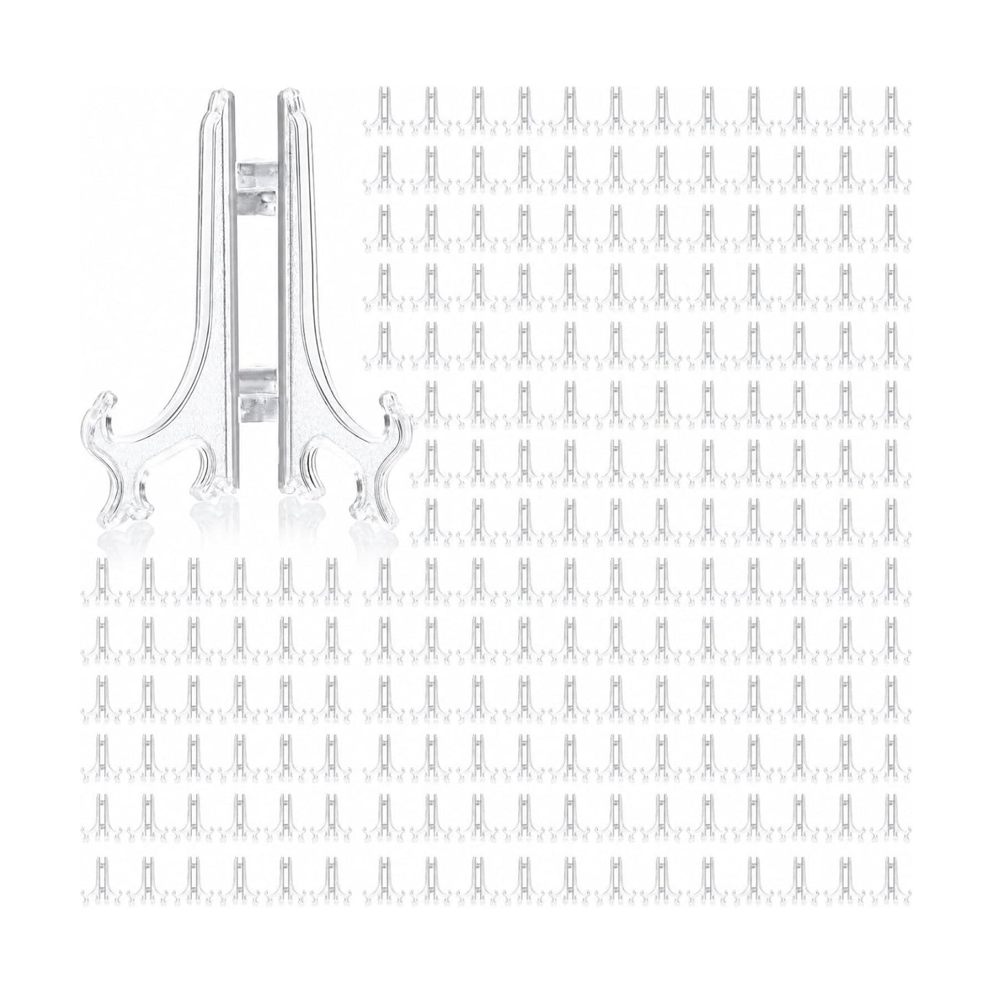 Mini Easel Stands Plastic Plate Stand Holder Display Picture Easel / Clear / 3 Inch / Set of 100