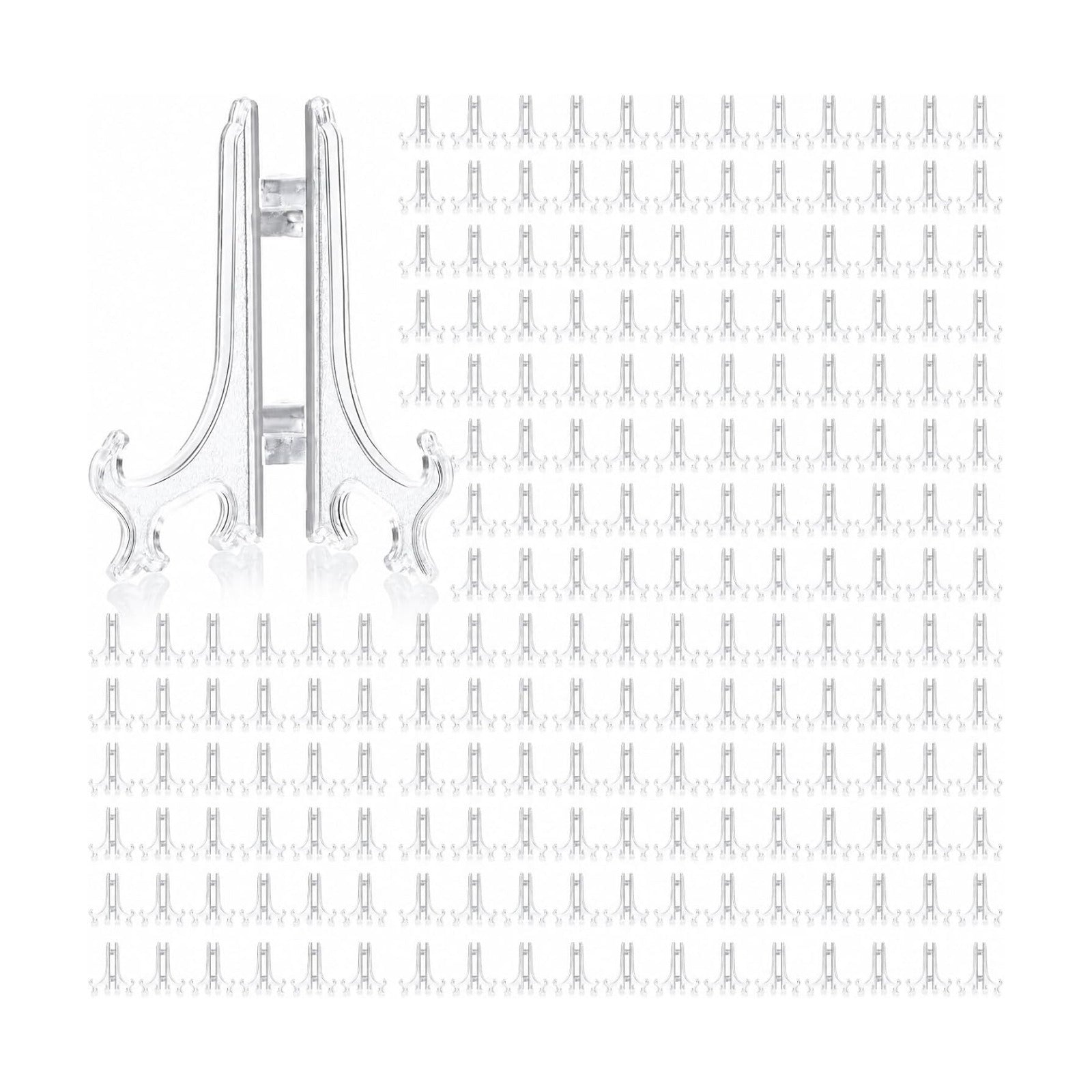 Mini Easel Stands Plastic Plate Stand Holder Display Picture Easel / Clear / 3 Inch / Set of 100