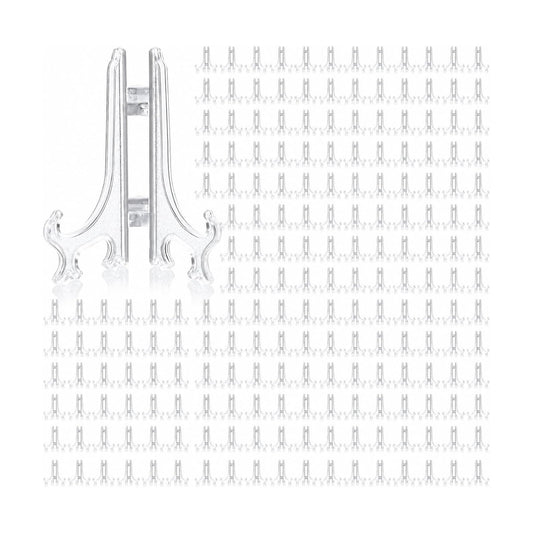 Mini Easel Stands Plastic Plate Stand Holder Display Picture Easel / Clear / 3 Inch / Set of 100