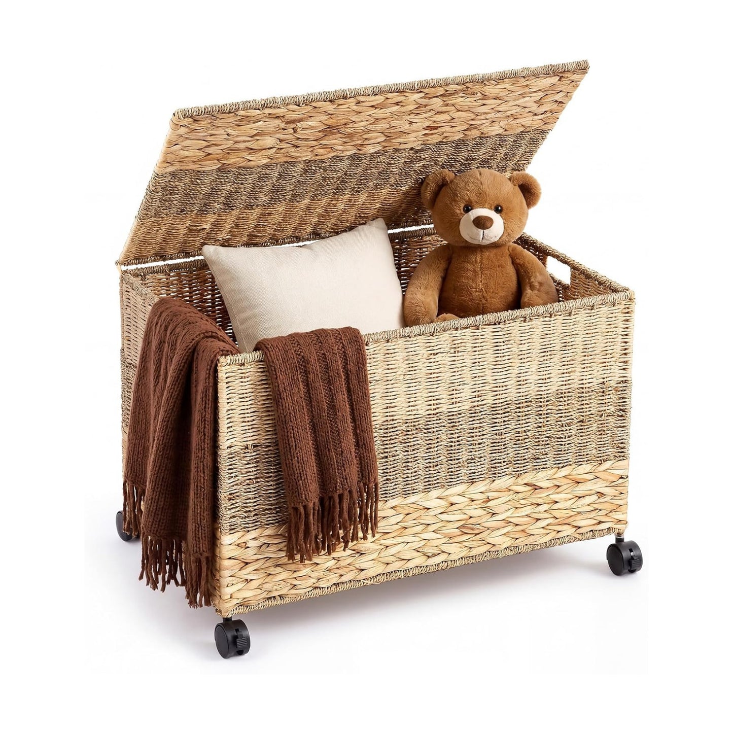 17.2 Gallon in Wicker Storage Trunk / Tricolor / 22 x 13 x 13.8 / 17.2 Gallon In