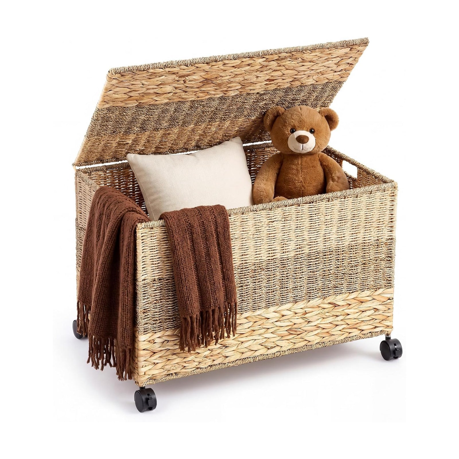 17.2 Gallon in Wicker Storage Trunk / Tricolor / 22 x 13 x 13.8 / 17.2 Gallon In
