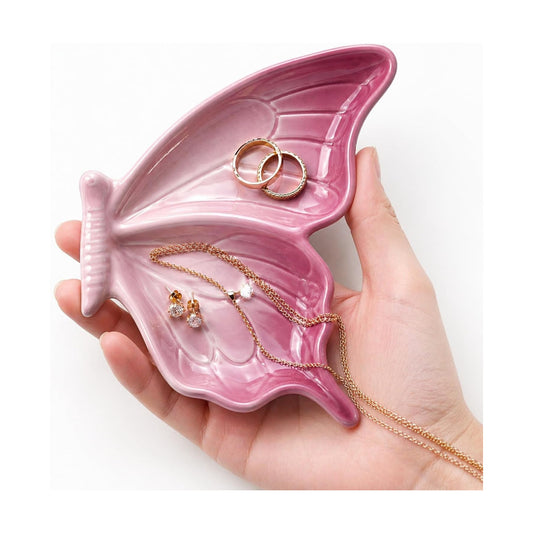 Ceramic Ring Holder Jewelry Trinket Dish Decorative / Purple / 5.5 x 4.7