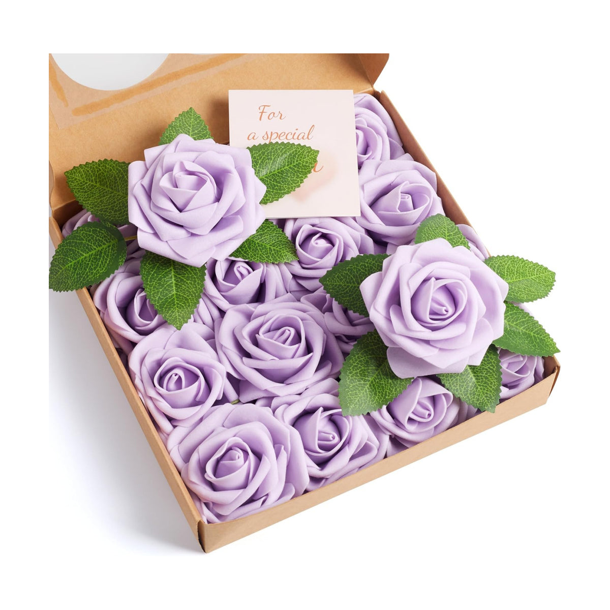 16 Pcs Purple Artificial Flowers, Fake Roses with Stems