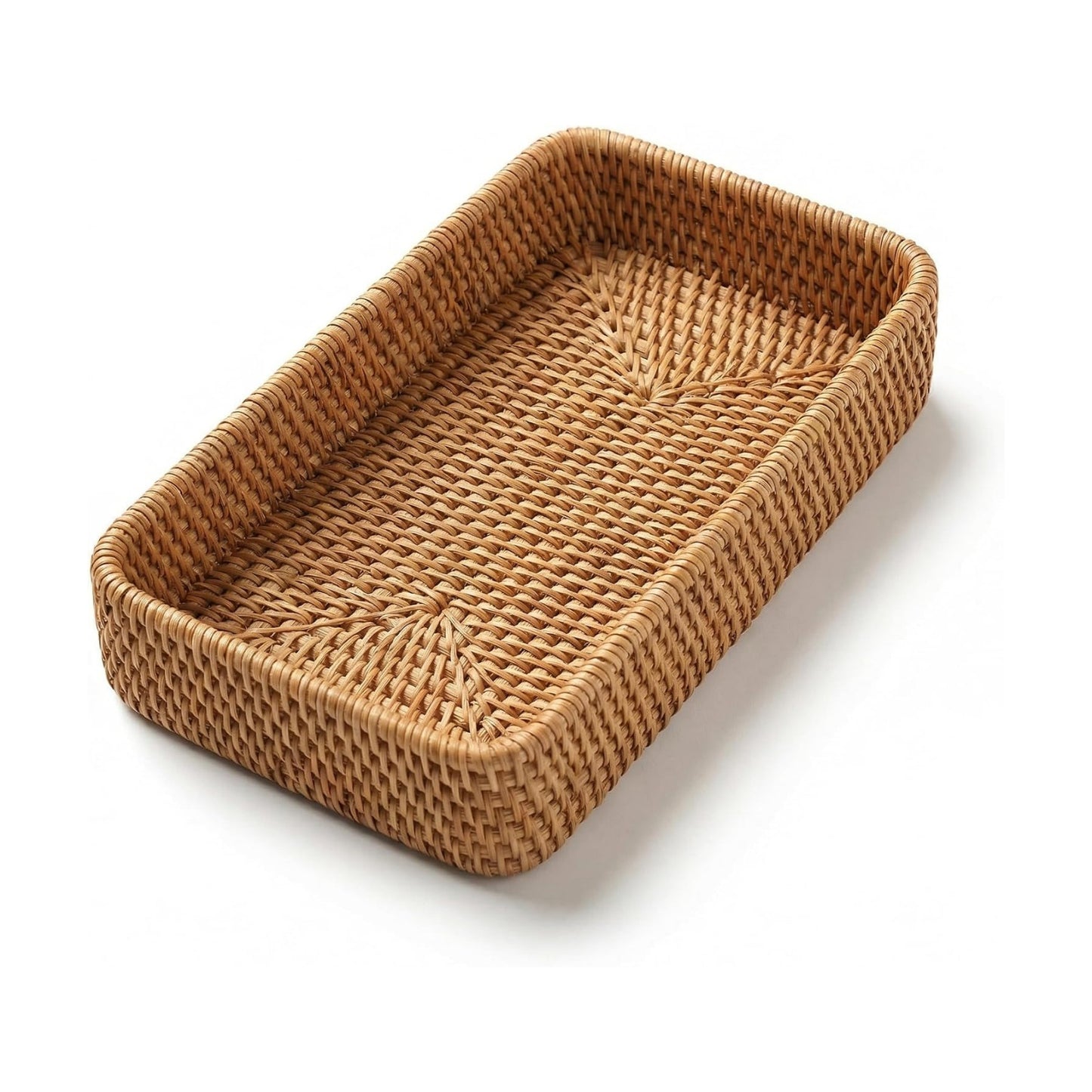 Rattan Tray / Wicker Decorative Tray / 9.8 x 5.3 x 1.5 / Natural S