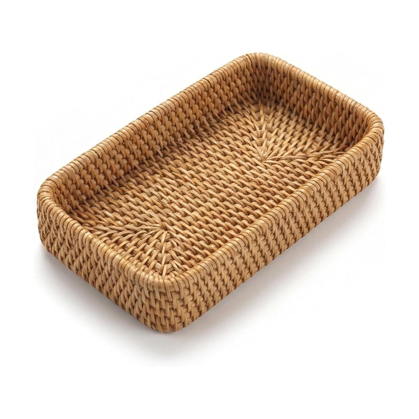 Small Natural Rattan Storage Tray / 8.3 x 4.3 / Natural Xs