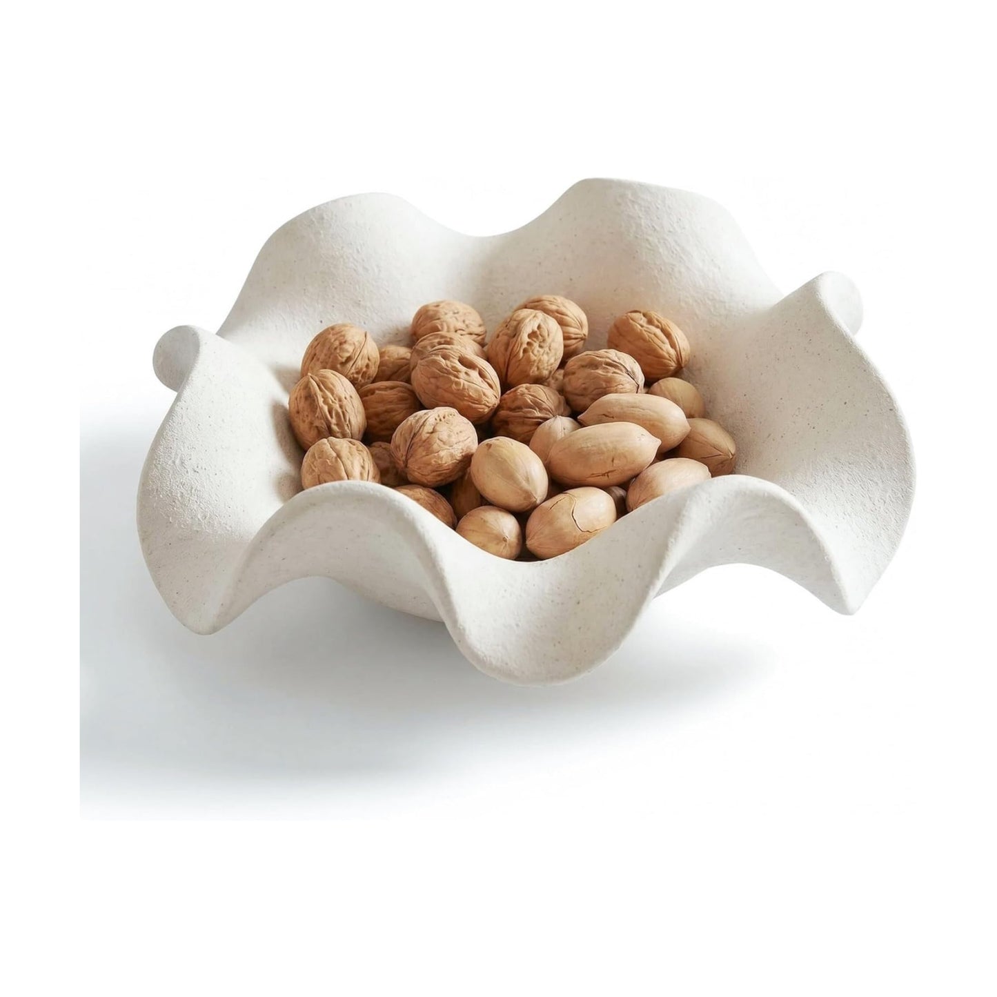 Ceramic Flower Decorative Bowl / White