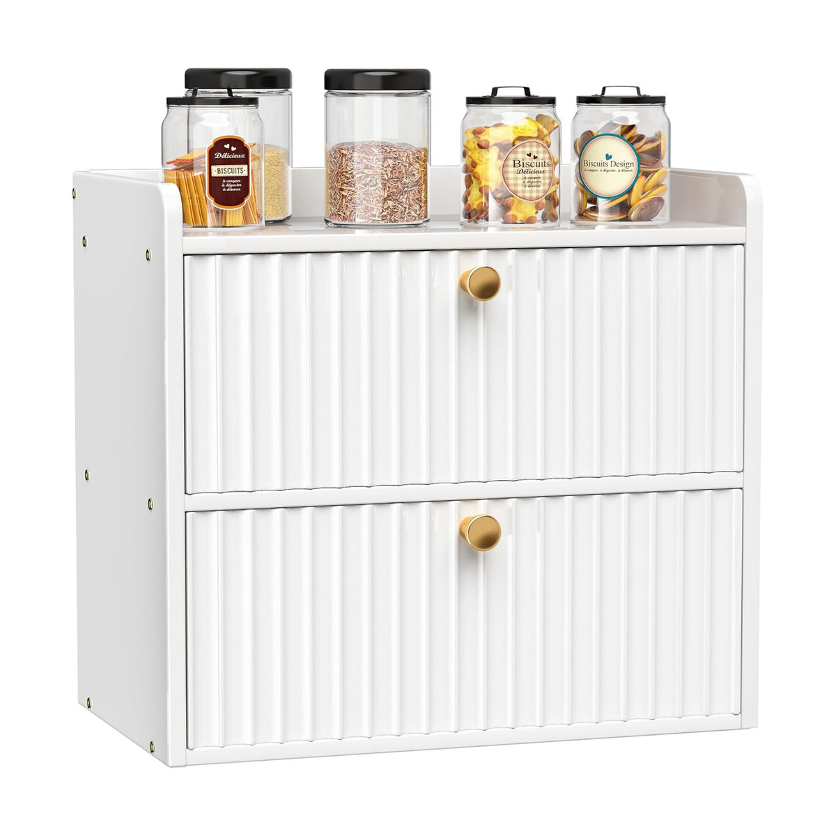 Bread Box for Kitchen Countertop, Large Bread Storage Container for Homemade Bread, Double Layer Farmhouse Breadbox