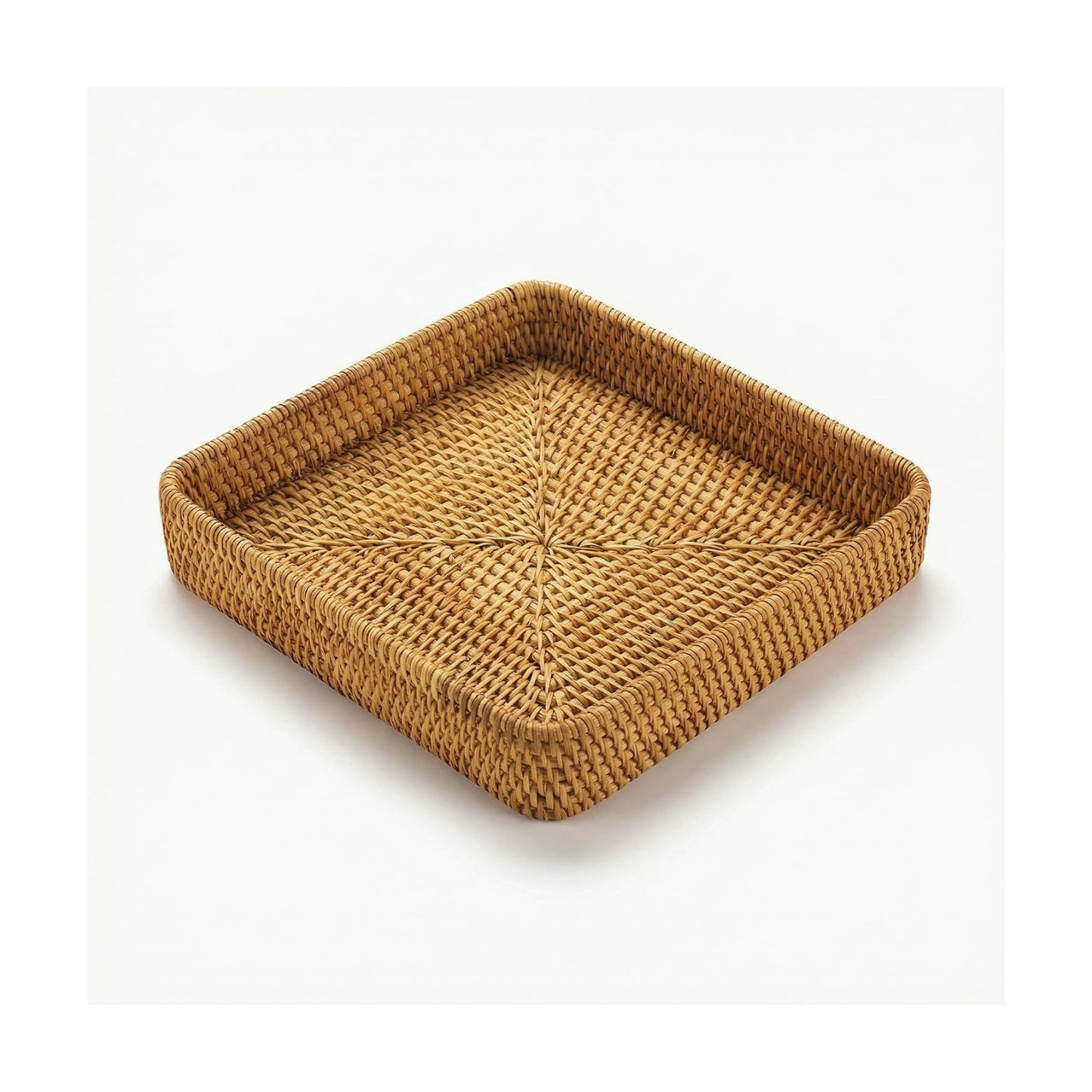 Wicker Tray / Woven Decorative Tray / 8.3 x 8.3 / Natural Square S