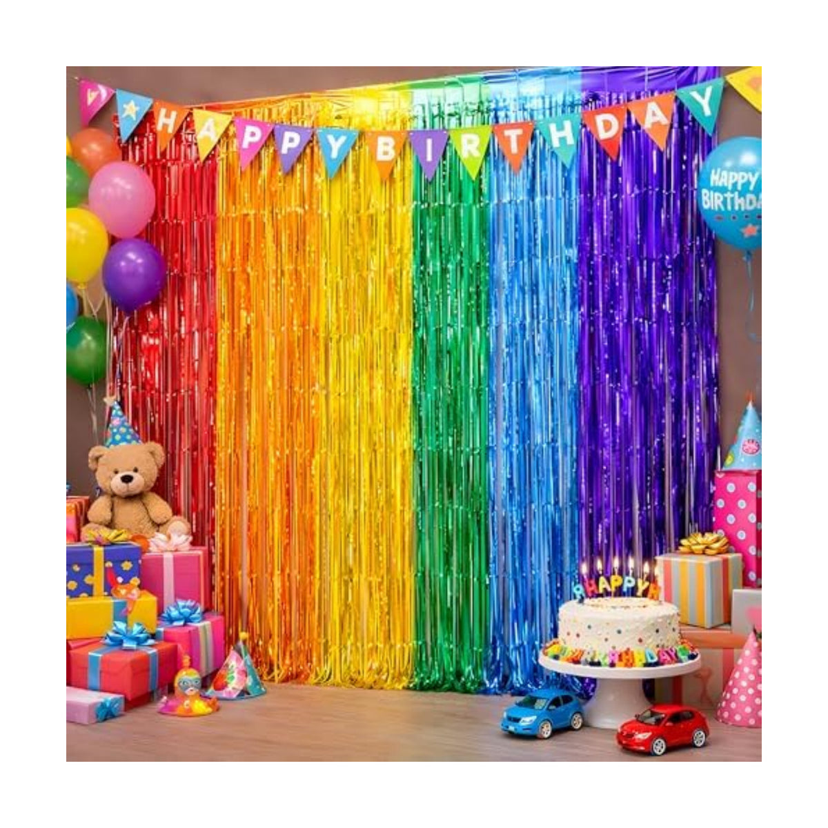 OHOME Back to School Decorations - Rainbow Streamers Backdrop Banner - Last Day of School Decorations for Classroom Decor | Rainbow Party Decorations for Cinco De Mayo Engagement Pride Fiesta Birthday