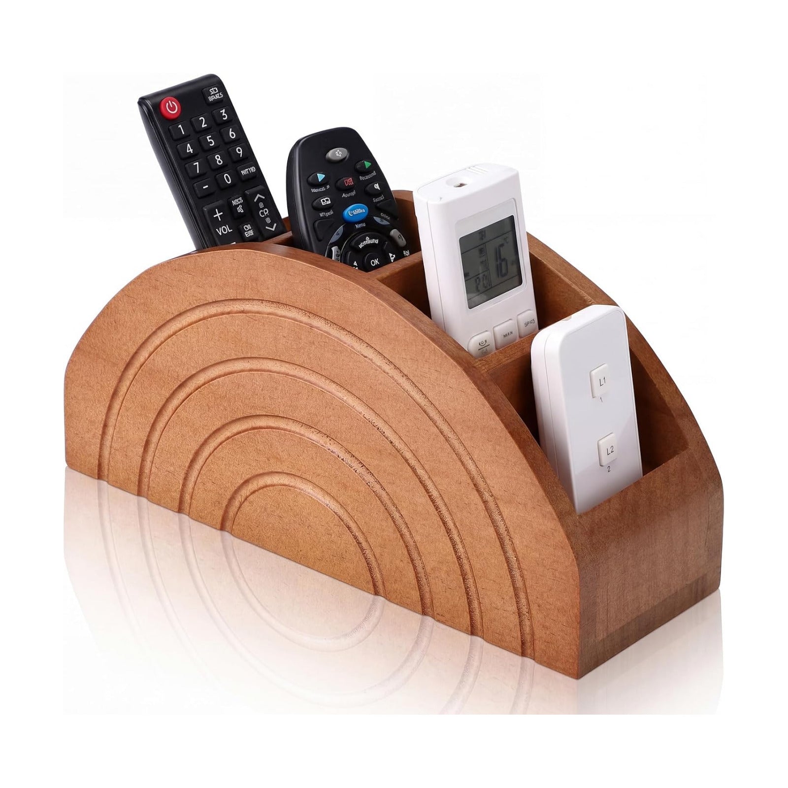Wooden Remote Control Holder Caddy