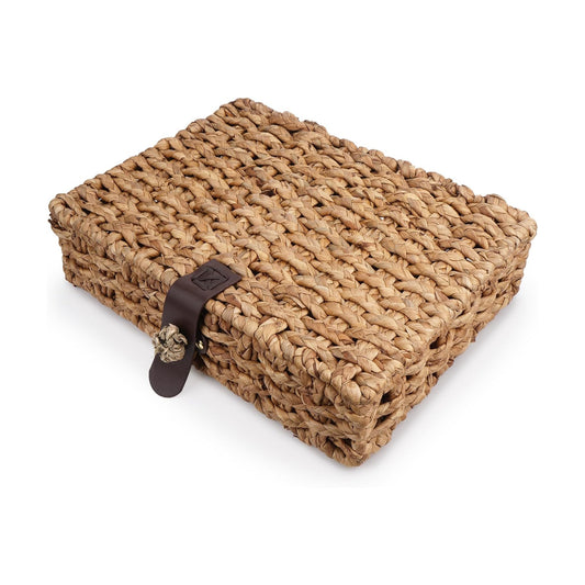 Wicker Basket / Decorative Woven Storage Basket / Natural / 14.17 x 10.6 x 3.14