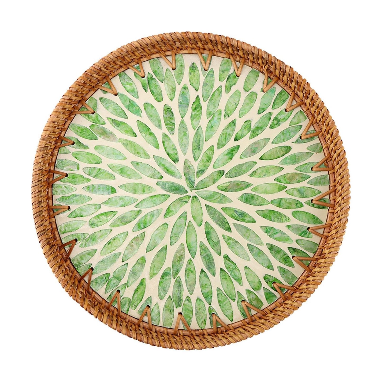 Handwoven Round Rattan Tray / 11.02 Inch / Set of 11