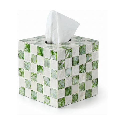 Capiz Tissue Box Cover / Green
