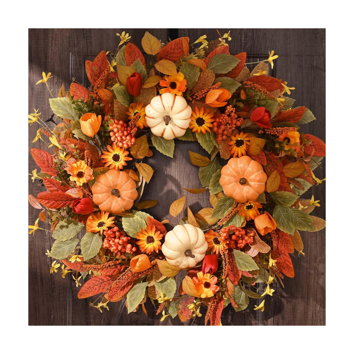 Waipfaru 26" Fall Wreaths for Front Door Outside, Fall Decorations for Home