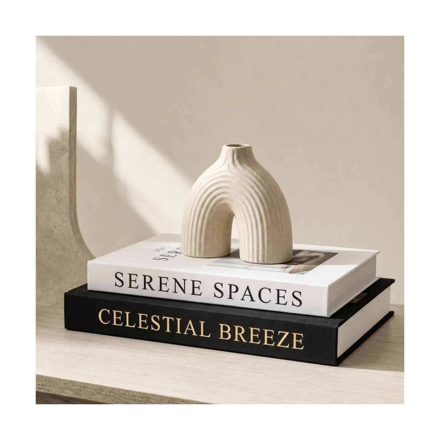 Decorative Books / Stackable Coffee Table / Deep Gray-white