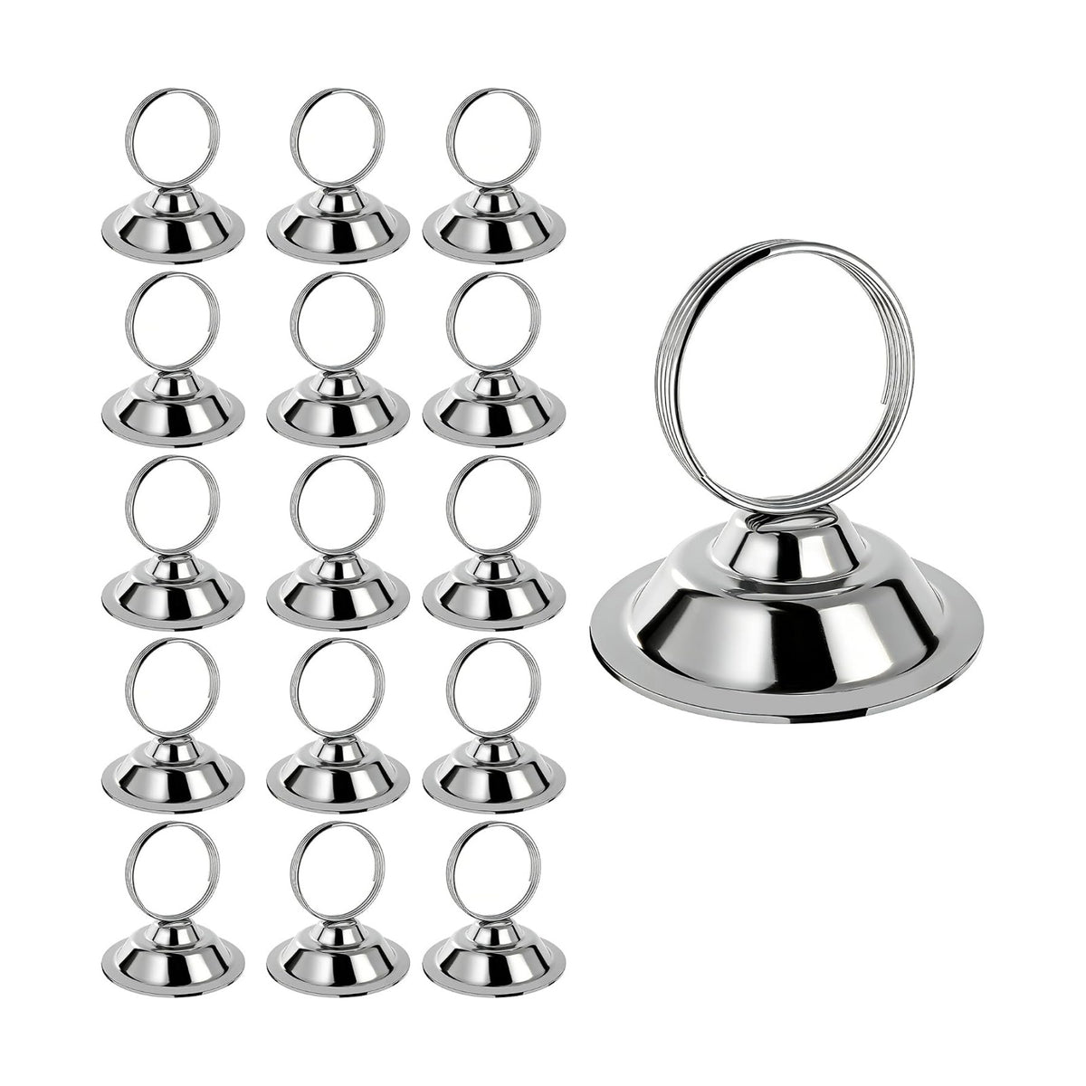 ERYTLLY 16 PK Place Card Holders Table Card Holder Steel Card Holders for Weddings,Birthdays,Photos, Memo Notes