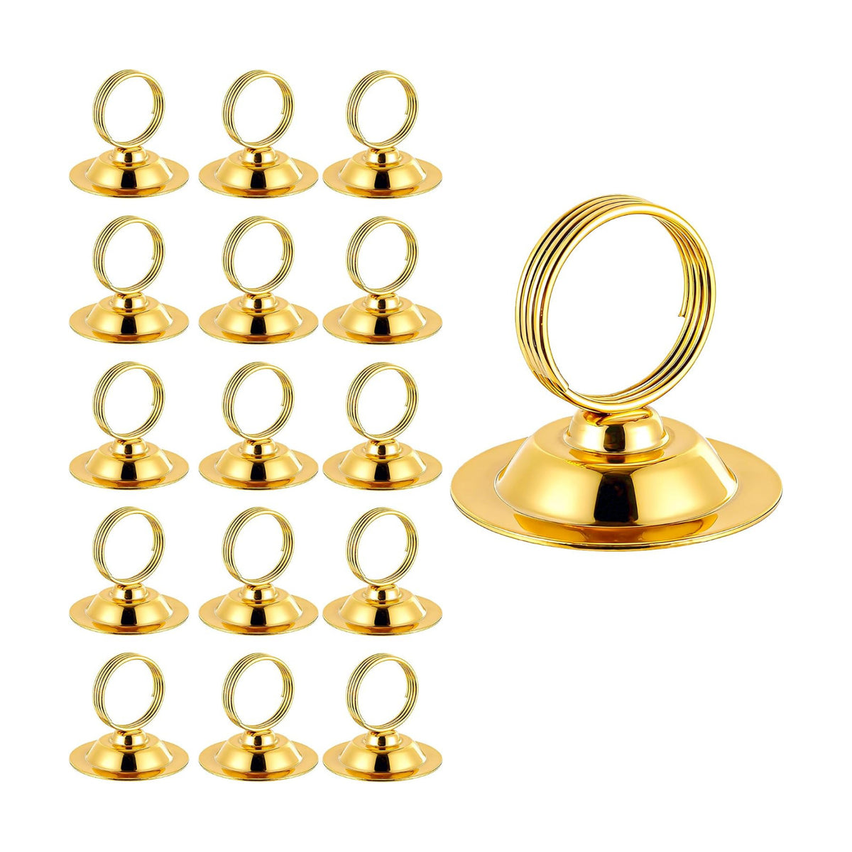ERYTLLY 16 PK Place Card Holders Table Card Holder Steel Card Holders for Weddings,Birthdays,Photos, Memo Notes