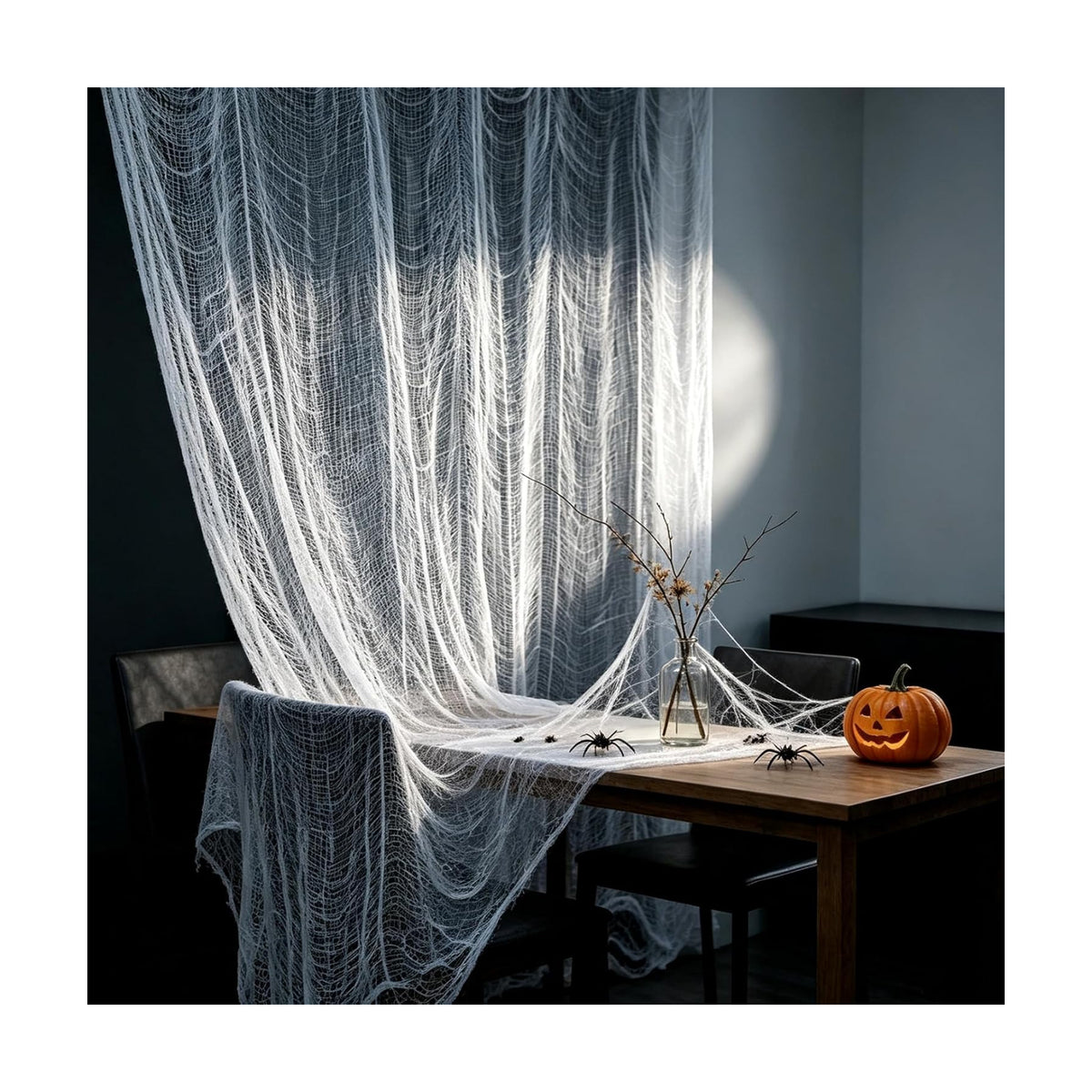 ZeeDix Halloween White Creepy Cloth 80 × 200 Inch Giant Spooky Cheesecloth Halloween Decoration Scary Gauze Cloth for Party Supplies Haunted Houses Outdoor Yard Home Wall Doorways Decor