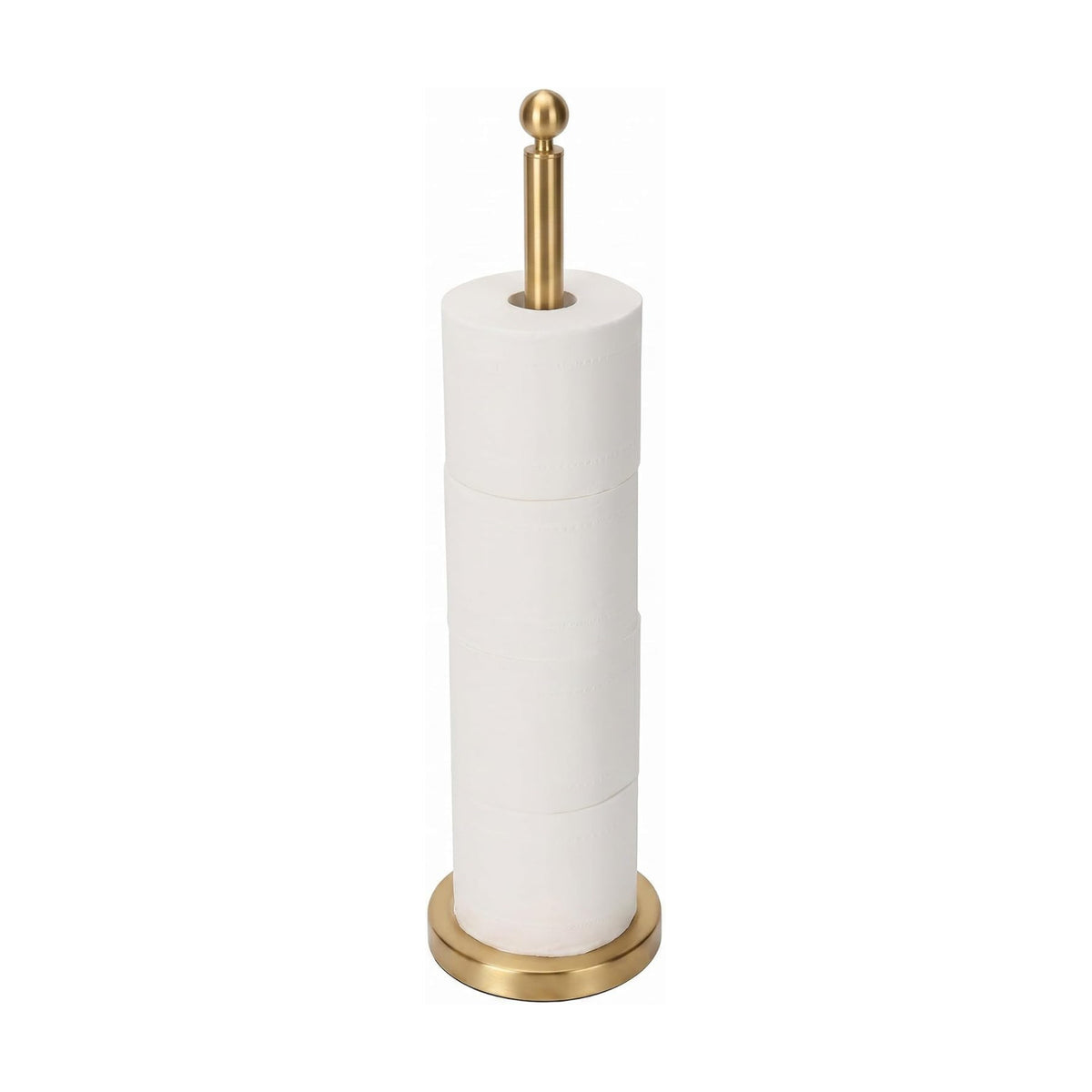 Toilet Paper Holder (with Reserve Function) Free Standing, Spare Toilet Paper Roll Storage Stand for Bathroom (Brushed