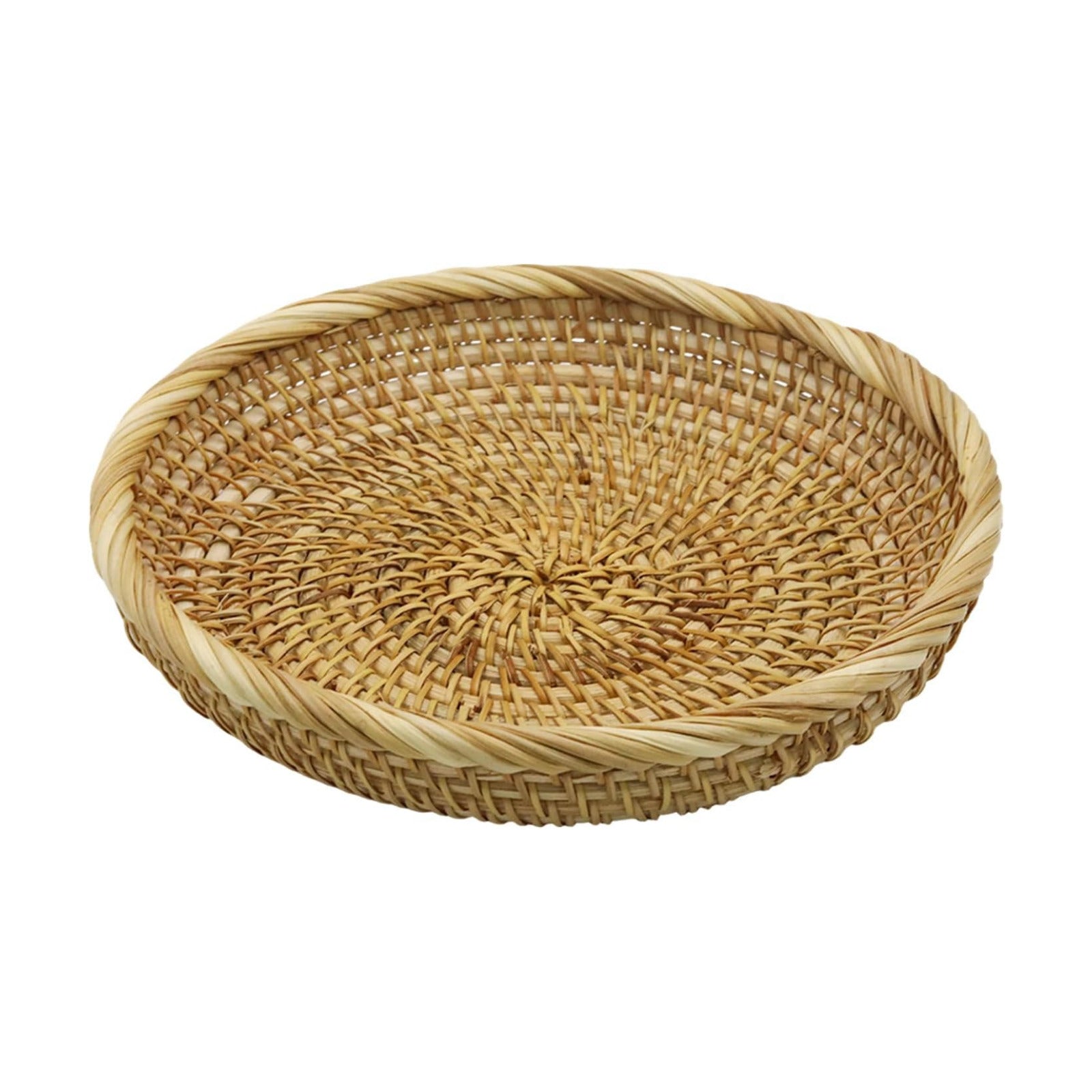 Handmade Rattan Basket Small Round Woven Storage Basket Tray Small Decorative Bowl / 8.7 / Basic
