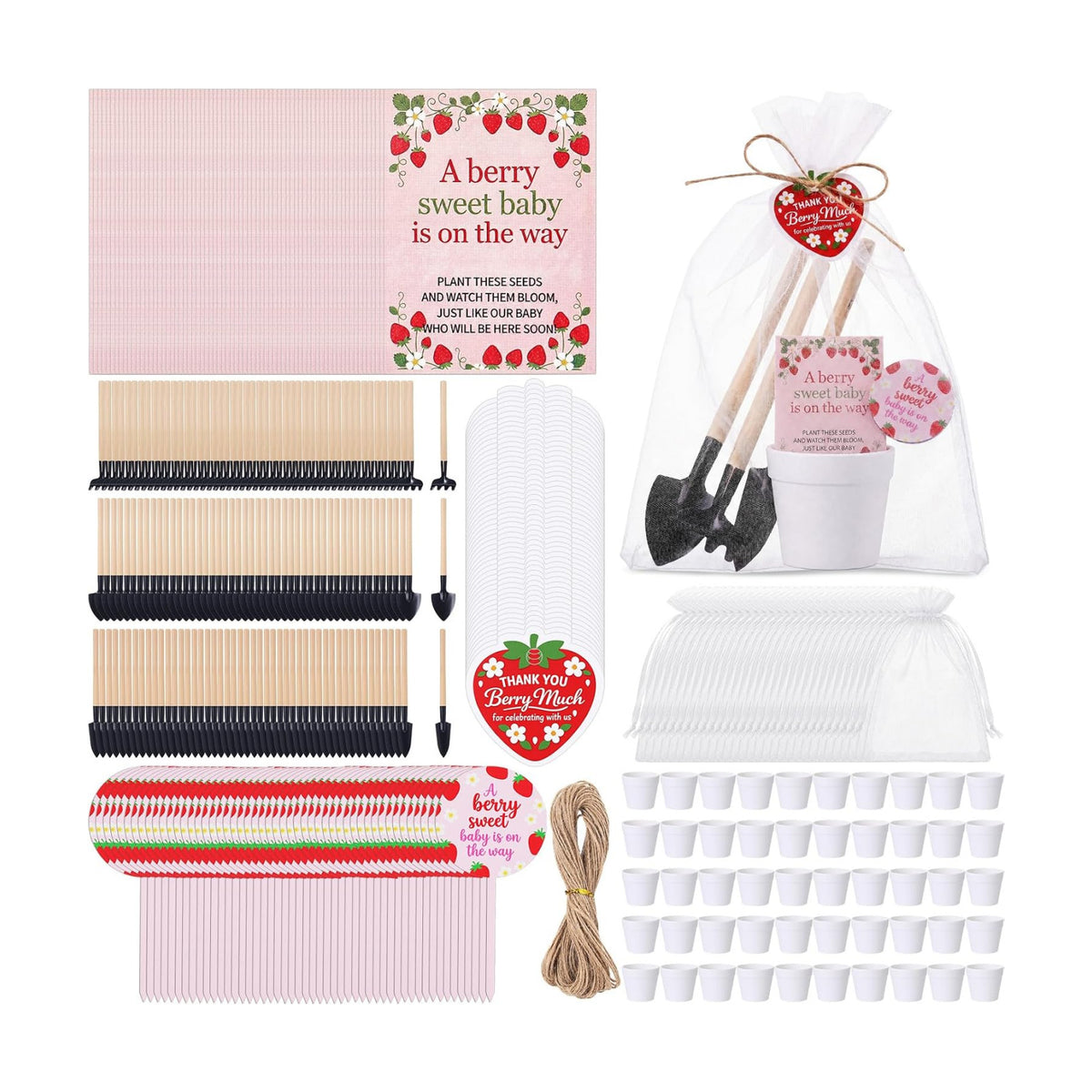 Amyhill 50 Sets Strawberry Baby Shower Favors for Guests Bulk