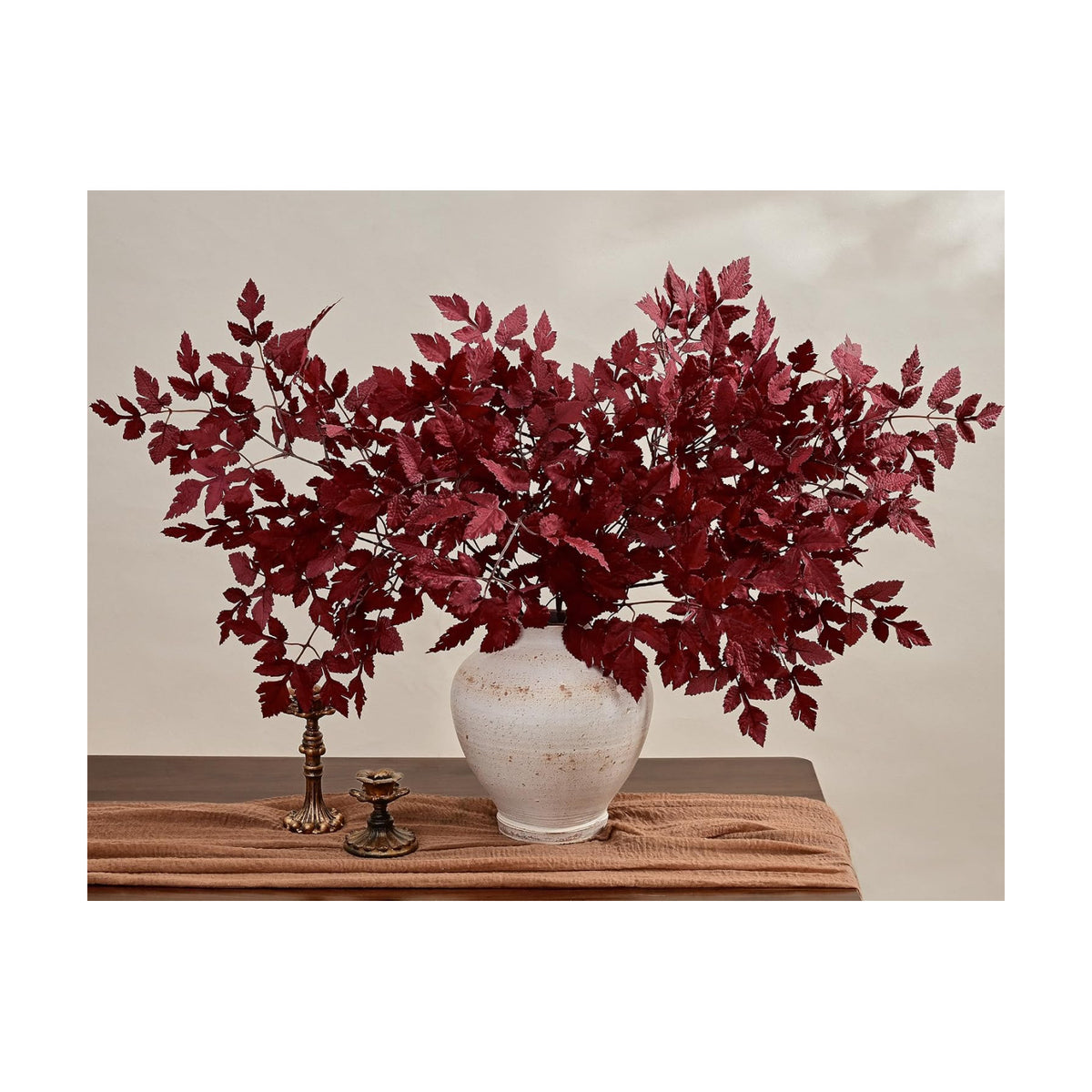 Waipfaru 36" Fall Stems for Vases, Burgundy Fall Floral Stems (6pcs)