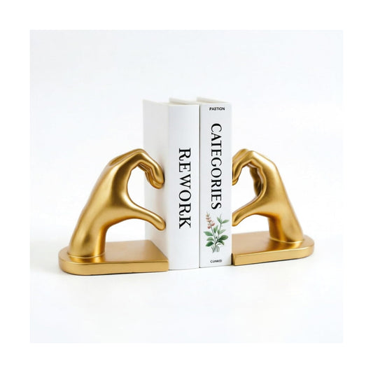 Book / Heart Design Book Ends / Gold
