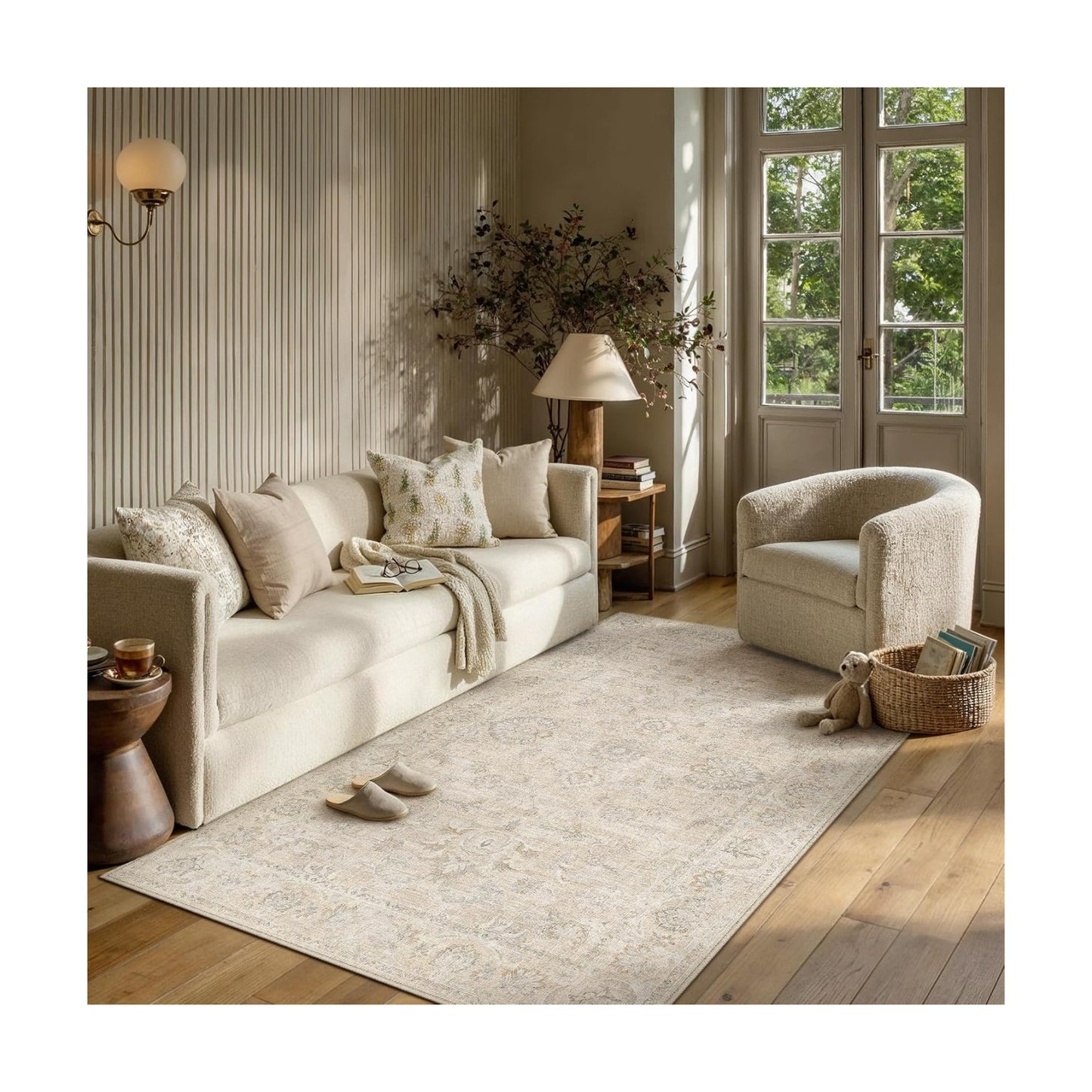 4x6 Light Cream Neutral Area Rug
