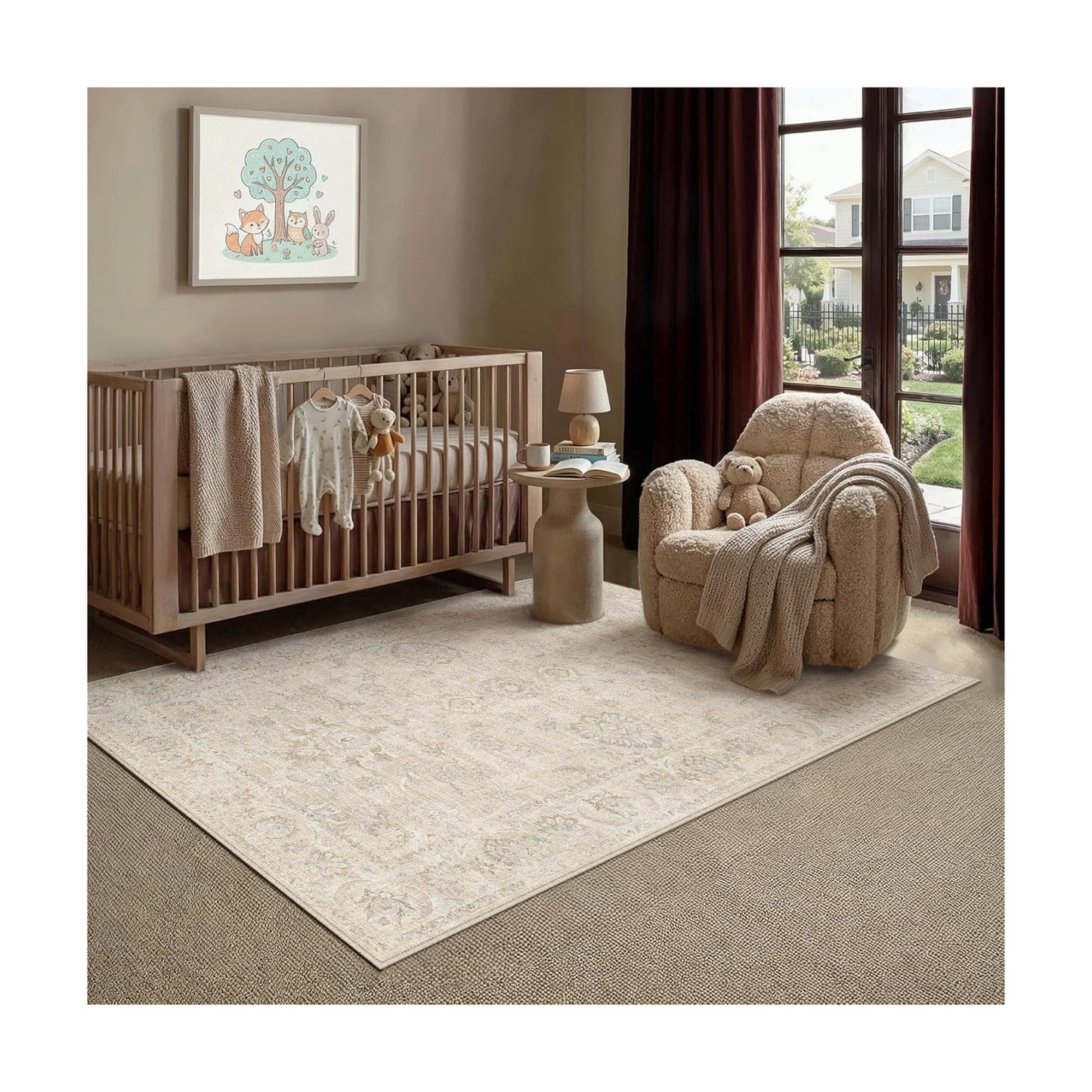 3x5 Light Cream Neutral Area Rug