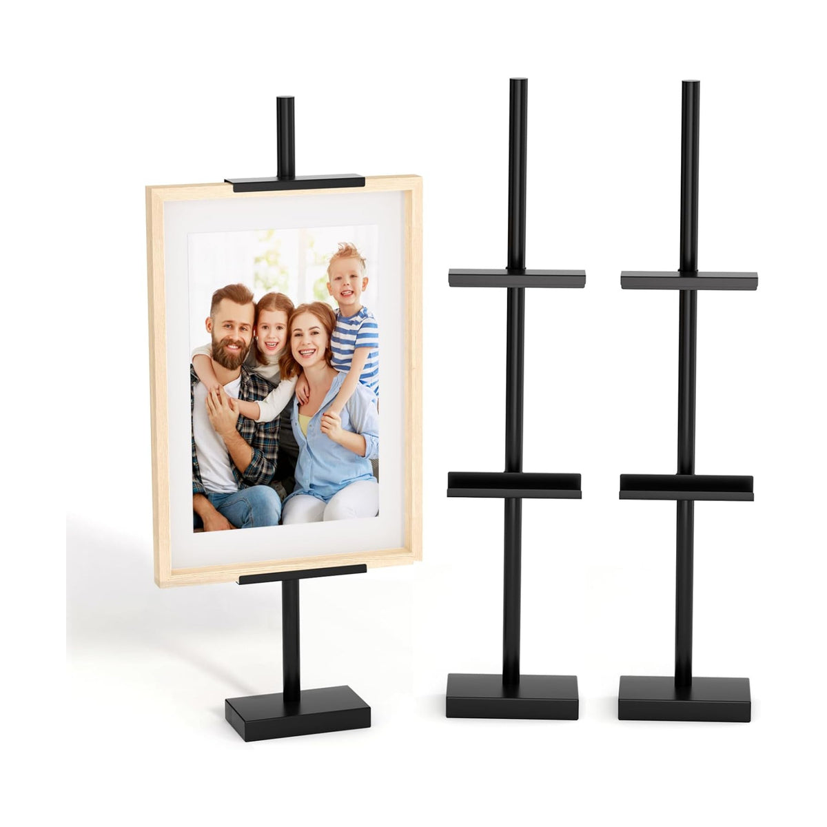 Adjustable Tabletop Easel Stand, 29" H Black 2 Pack | Picture Easels for Display, Picture Frame Holder, For Art, Photo