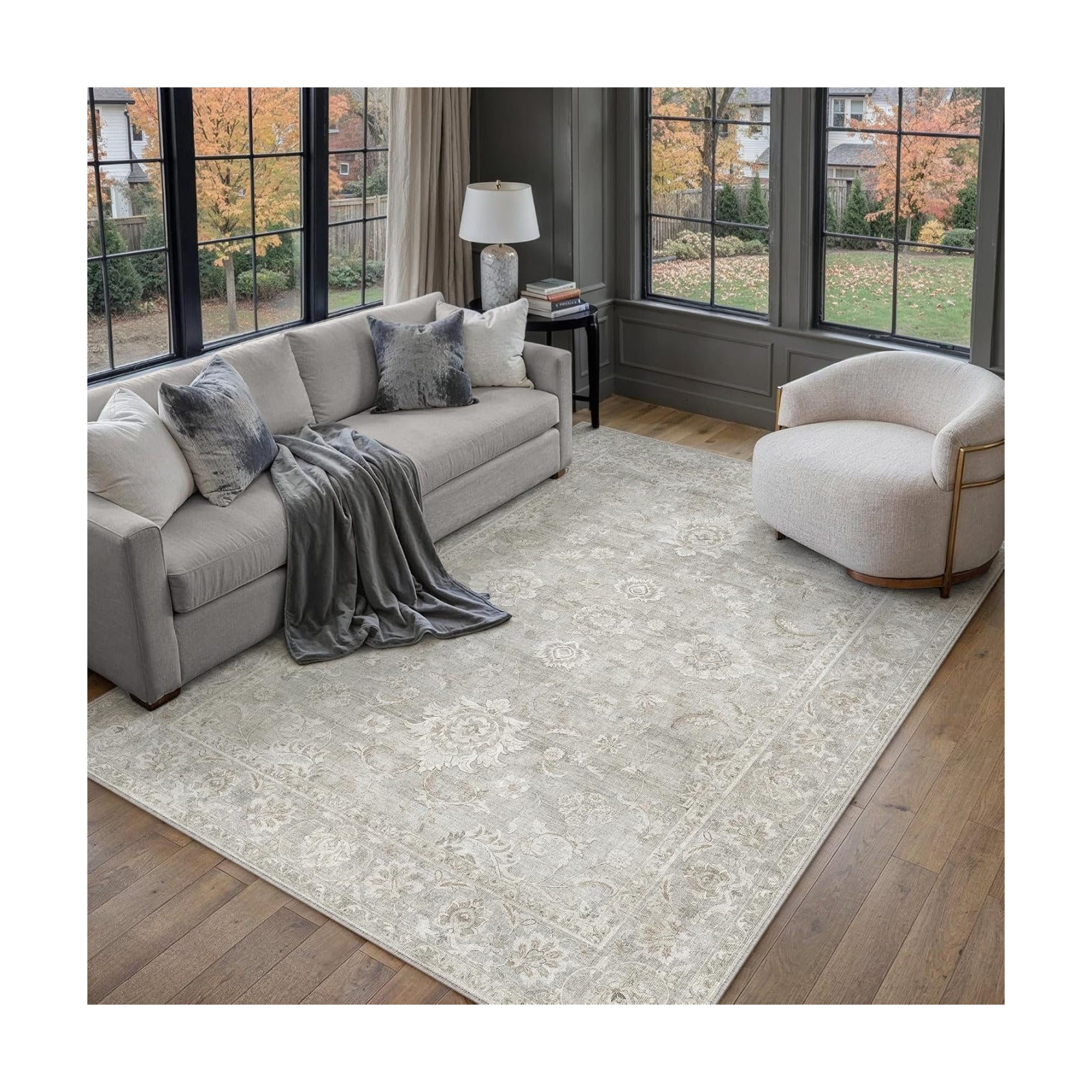 4x6 Grey Neutral Area Rug