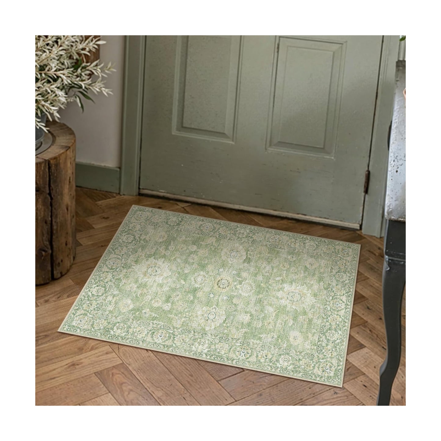 2x3 Green Neutral Area Rug