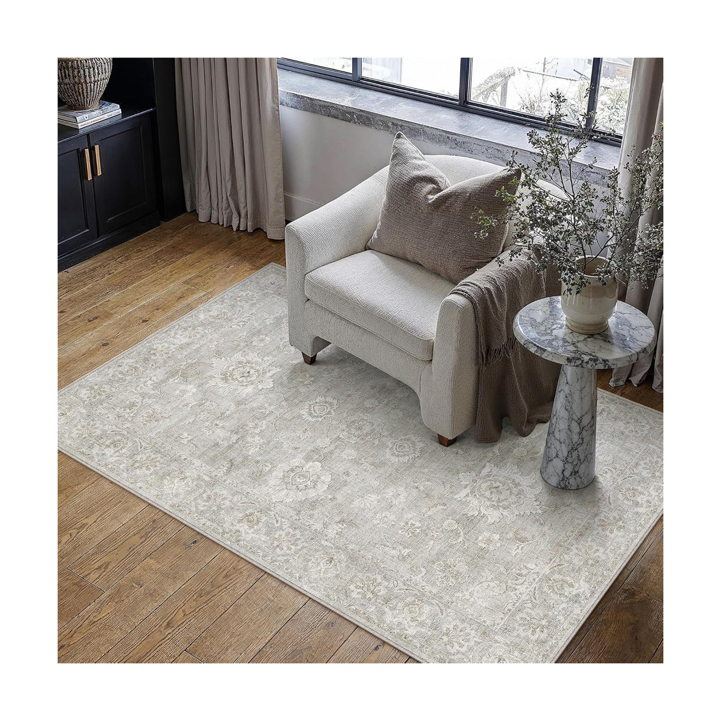 3x5 Grey Neutral Area Rug