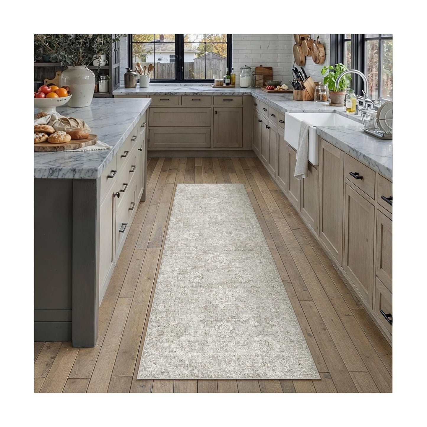 2x6 Grey Neutral Runner Rug