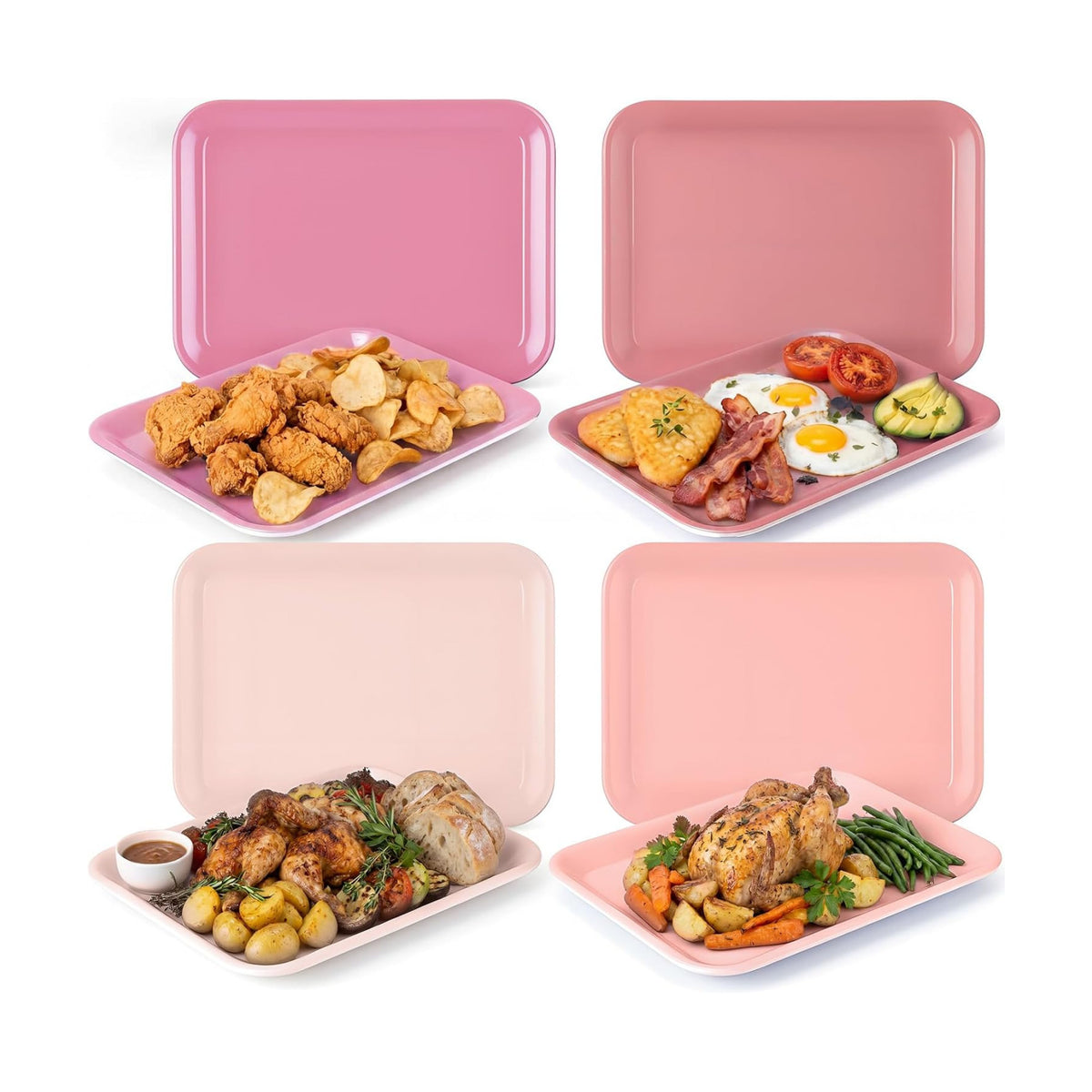 4 Pieces Wedding Serving Trays Melamine Platters
