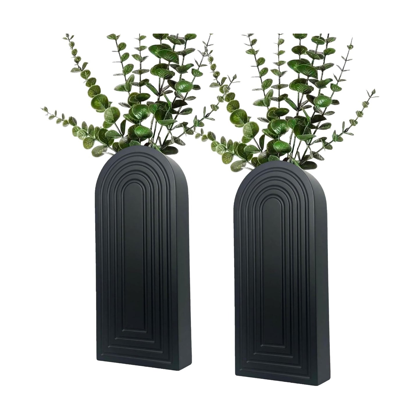 Wooden Wall Vase Set / Black / Medium / Set of 2