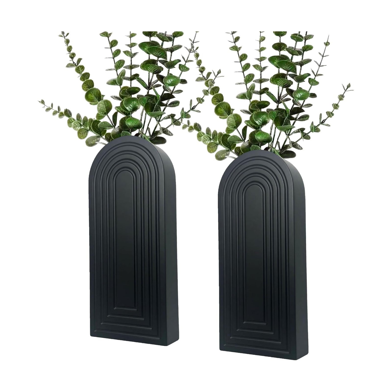 Wooden Wall Vase Set / Black / Medium / Set of 2