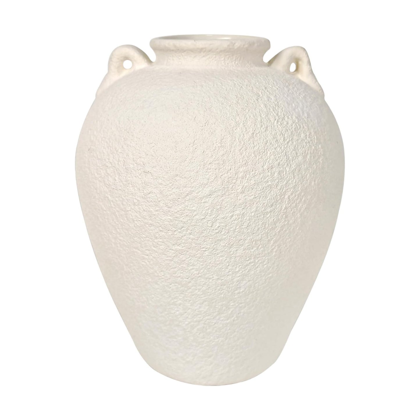 8.7" Ceramic Vase / 8.7" Medium Handles / White