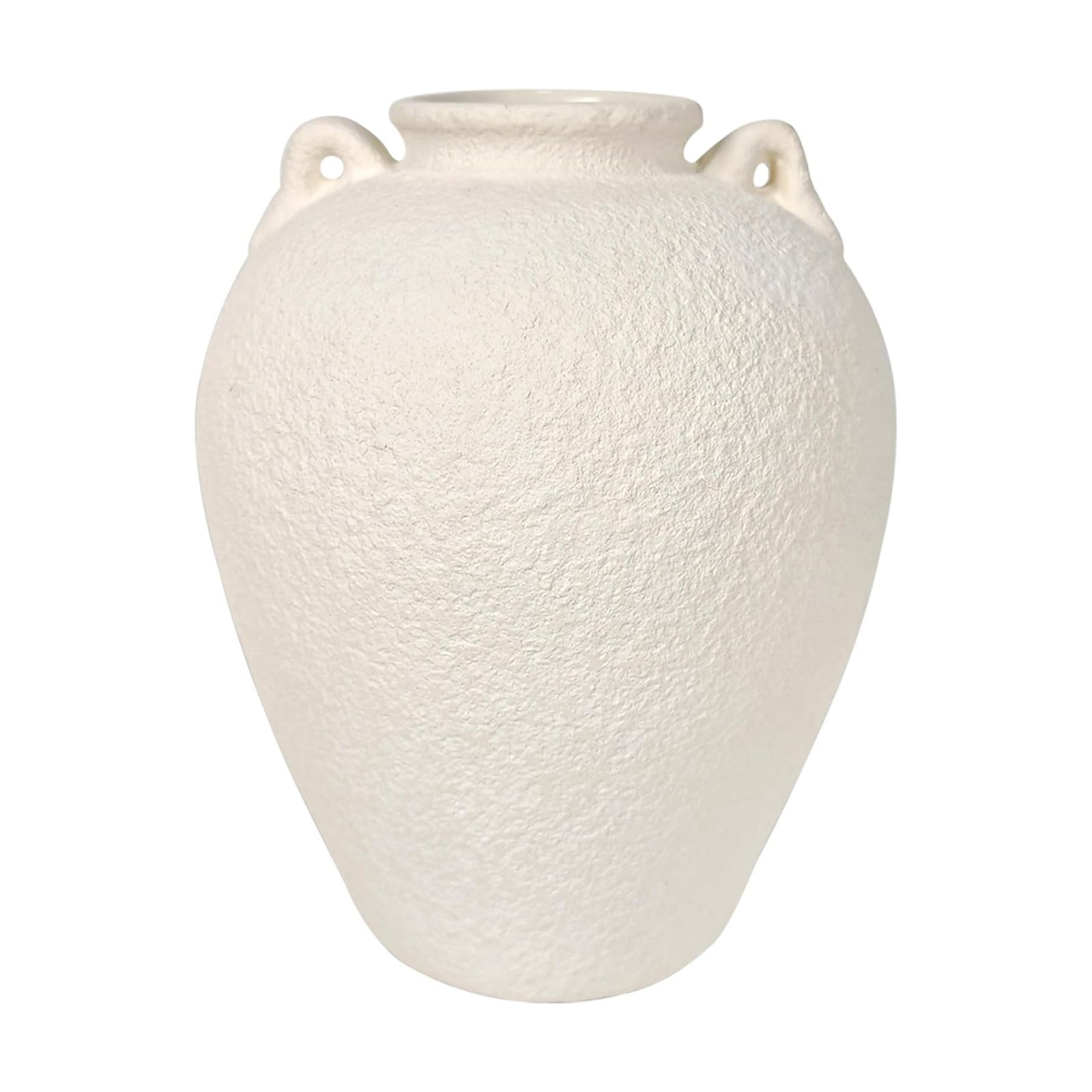 8.7" Ceramic Vase / 8.7" Medium Handles / White