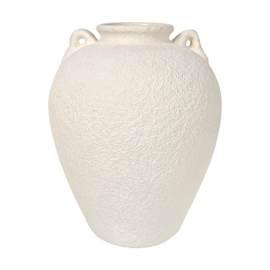 8.7" Ceramic Vase / 8.7" Medium Handles / White
